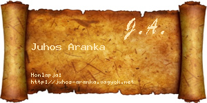 Juhos Aranka névjegykártya