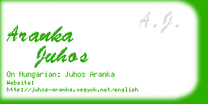 aranka juhos business card